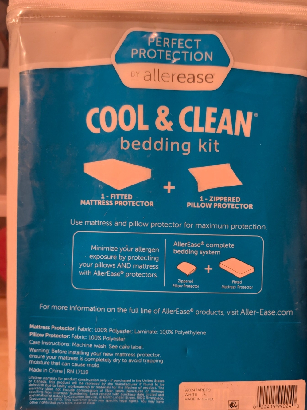 Allerease Cool & Clean Bedding Kit - White - Picture 2 of 2